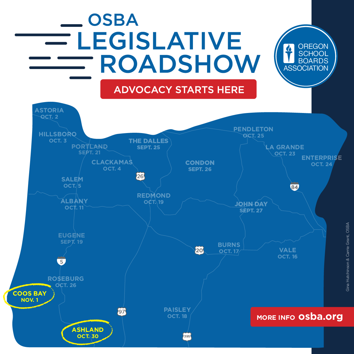 Osba Pa With Ashland and Coos Bay stops, OSBA Legislative Roadshow will wrap up ...