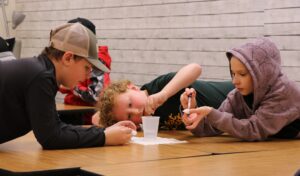 Students preparing seeds